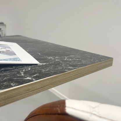 plateau de table sur mesure restaurant marbre noir brillant restootab