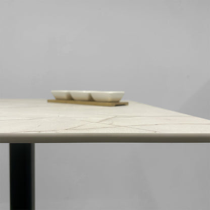 décor de table en marbre blanc pour terrase