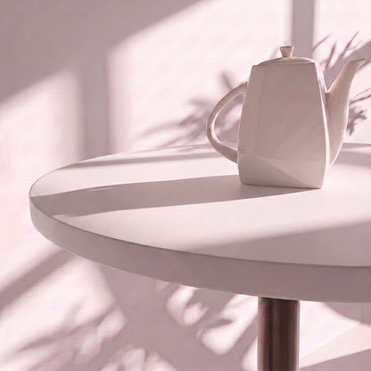 plateau de table sur mesure décor unis blanc pour restaurant bar et bistrot  avec pied de table noir.