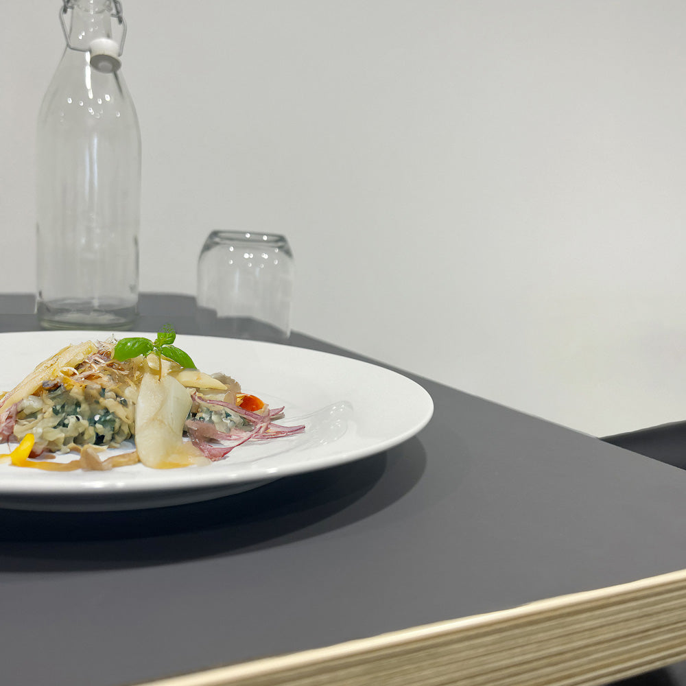 plateau de table sur mesure restaurant gris anthracite  restootab