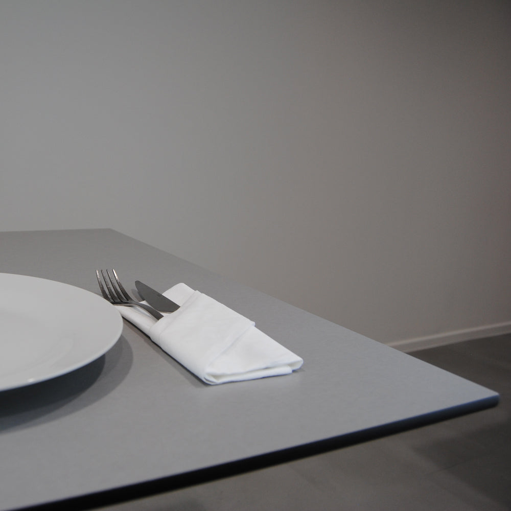 plateau de table sur mesure restaurant gris métallisé  restootab