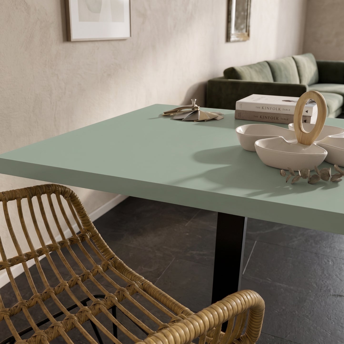 Plateau de table Verde celadon personnalisable