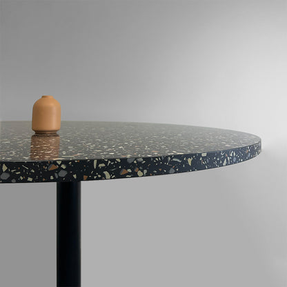 plateau de table sur mesure décor terrazzo noir