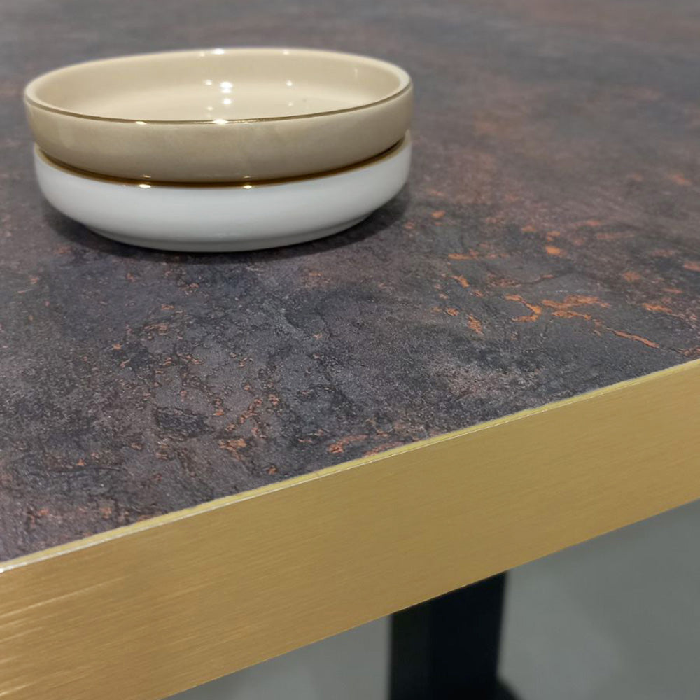 plateau de table sur mesure décor rouille pour restaurant bar et bistrot 
