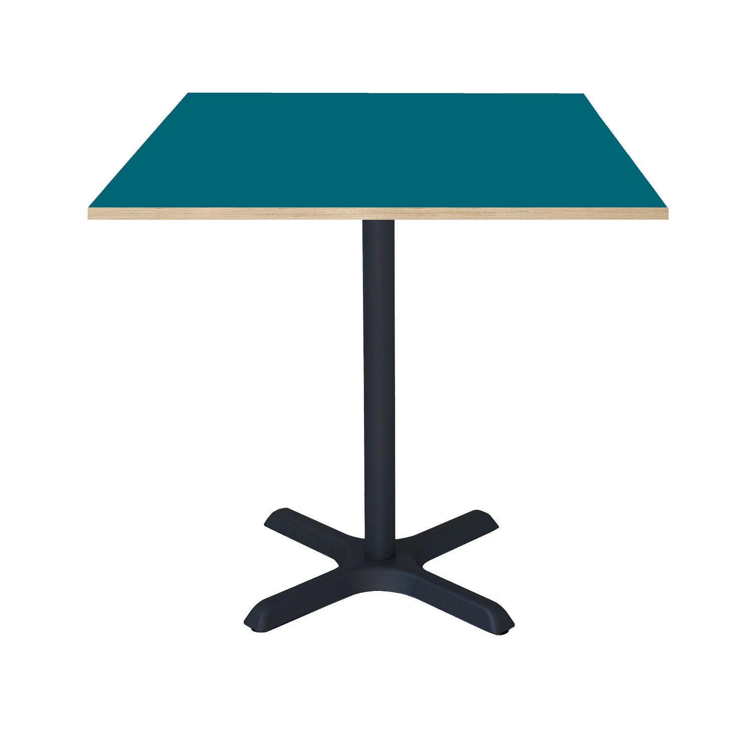 Table de restaurant dina carrée 70x70cm bleu prusse bois