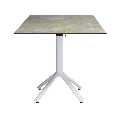 table de terrasse carré promotion destockage pliable nemo blanc 79x79cm gris rouille RestooTab