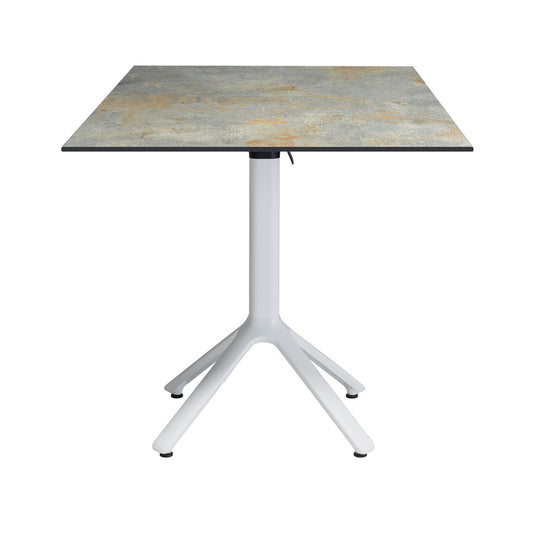 table de terrasse carré promotion destockage pliable nemo blanc 79x79cm gris rouille RestooTab