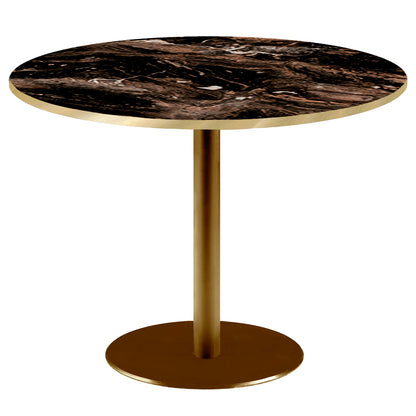Table de restaurant rome doré ronde 120cm capuccino brillant laiton