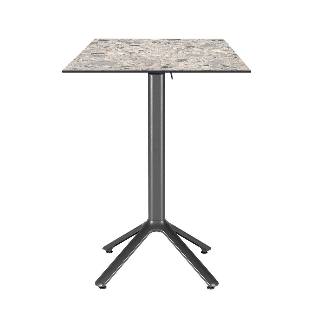 table mange debout terrasse pliable nemo noir 60x60cm terrazzo cepp RestooTab