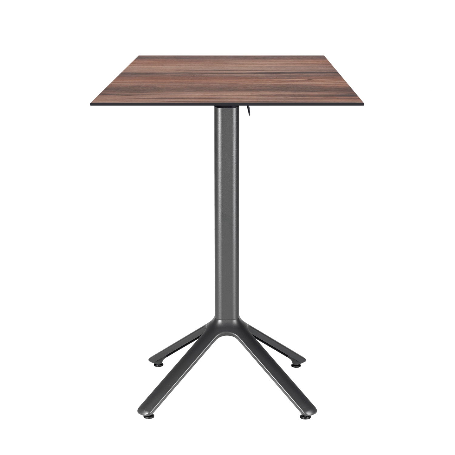 table mange debout terrasse pliable nemo noir 60x60cm chene montagne RestooTab