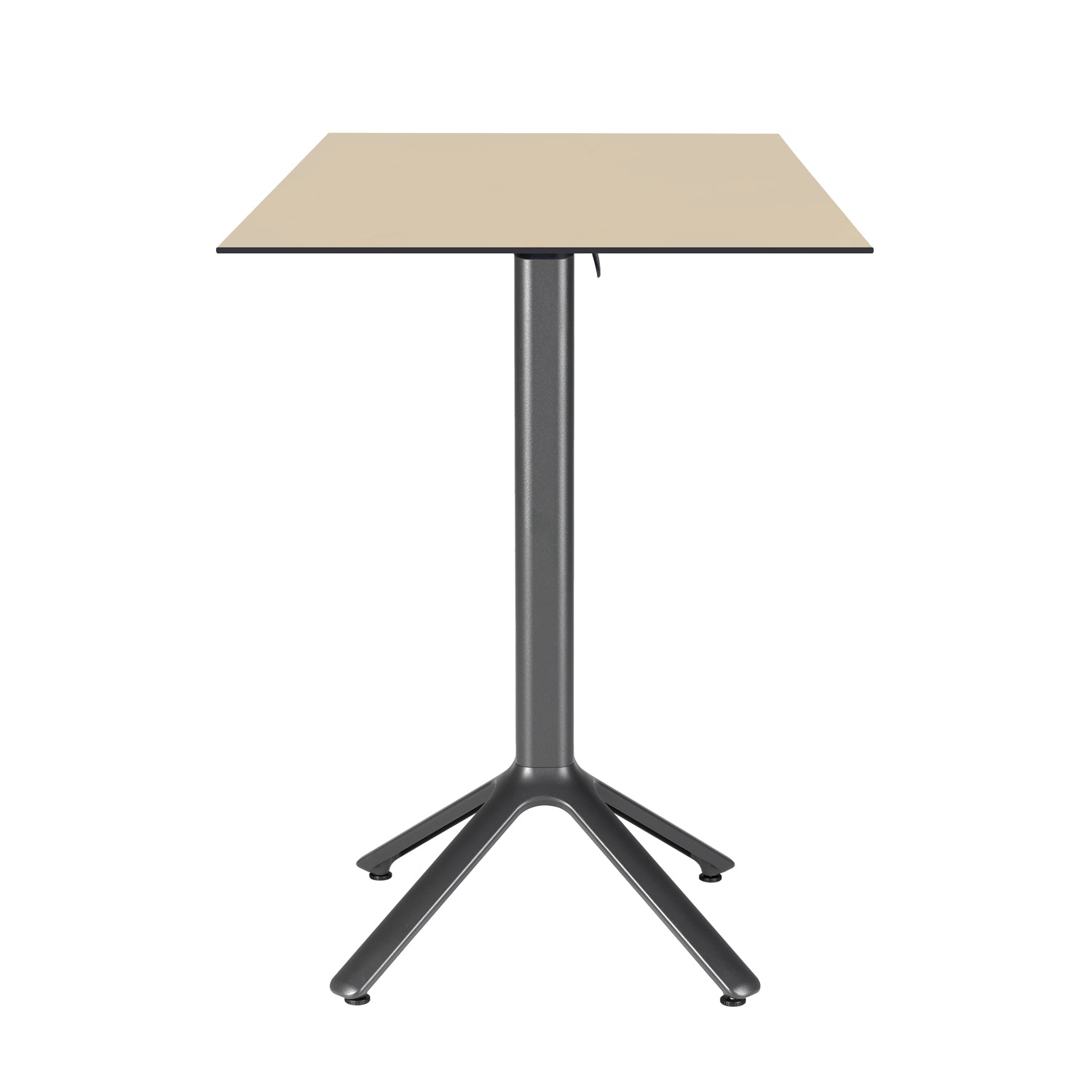 table mange debout terrasse pliable nemo noir 60x60cm coquille RestooTab