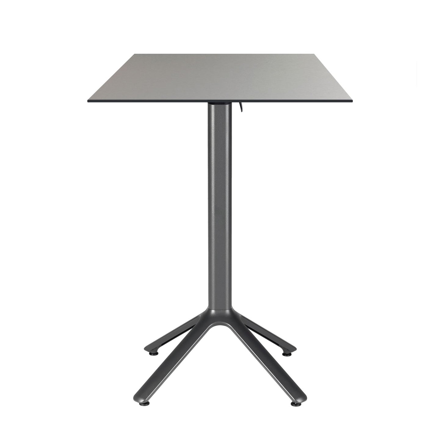 table mange debout terrasse pliable nemo noir 60x60cm gris métallise RestooTab