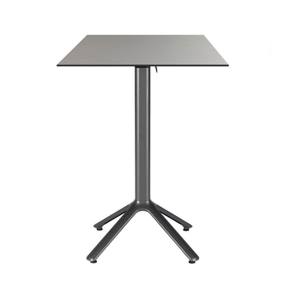 table mange debout terrasse pliable nemo noir 60x60cm gris métallise RestooTab