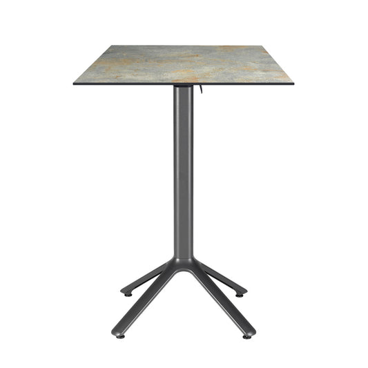 table mange debout terrasse pliable nemo noir 60x60cm gris rouille RestooTab