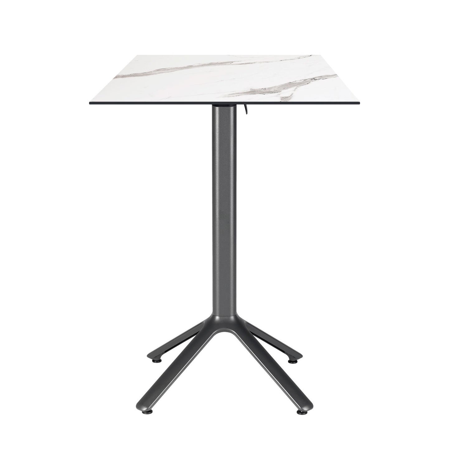 table mange debout terrasse pliable nemo noir 60x60cm marbre blanc RestooTab