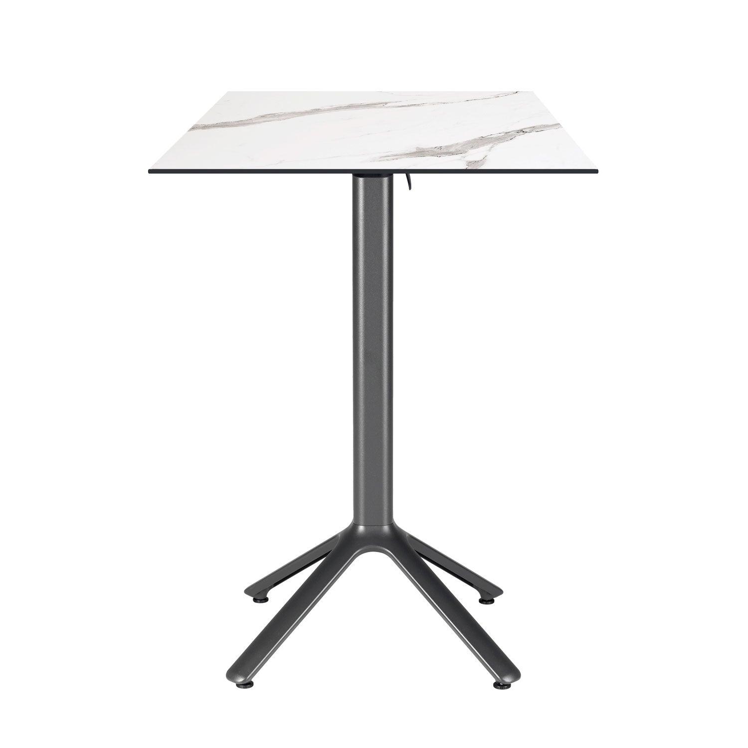table mange debout terrasse pliable nemo noir 60x60cm marbre blanc RestooTab