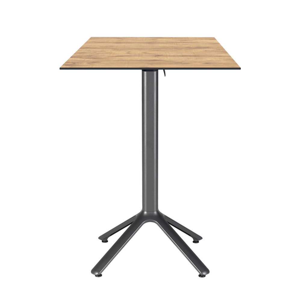 table mange debout terrasse pliable nemo noir 60x60cm tanin clair RestooTab