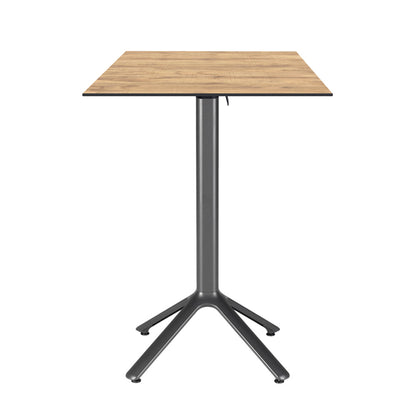 table mange debout terrasse pliable nemo noir 60x60cm tanin clair RestooTab