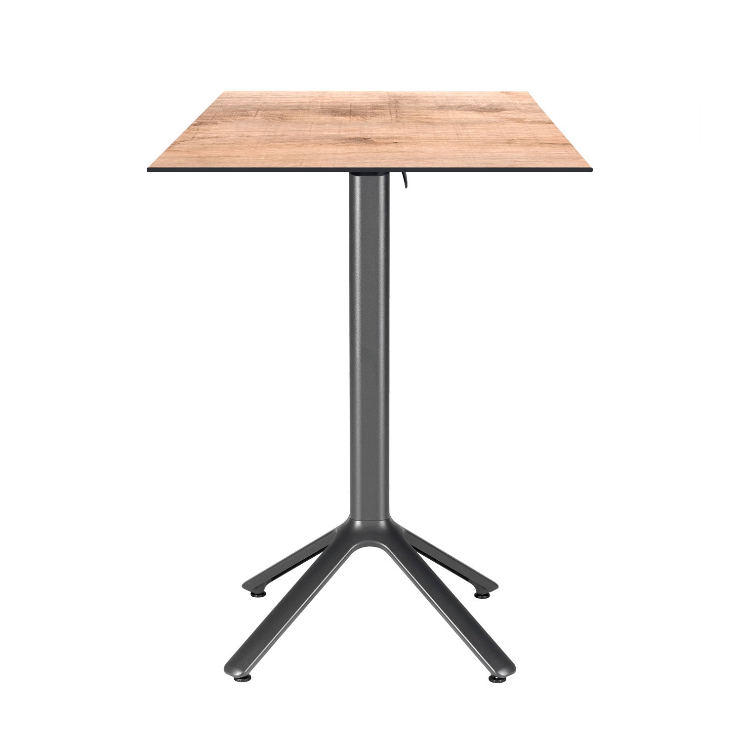table mange debout terrasse pliable nemo noir 60x60cm tanin naturel RestooTab