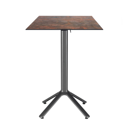 table mange debout terrasse pliable nemo noir 60x60cm underground rouille RestooTab