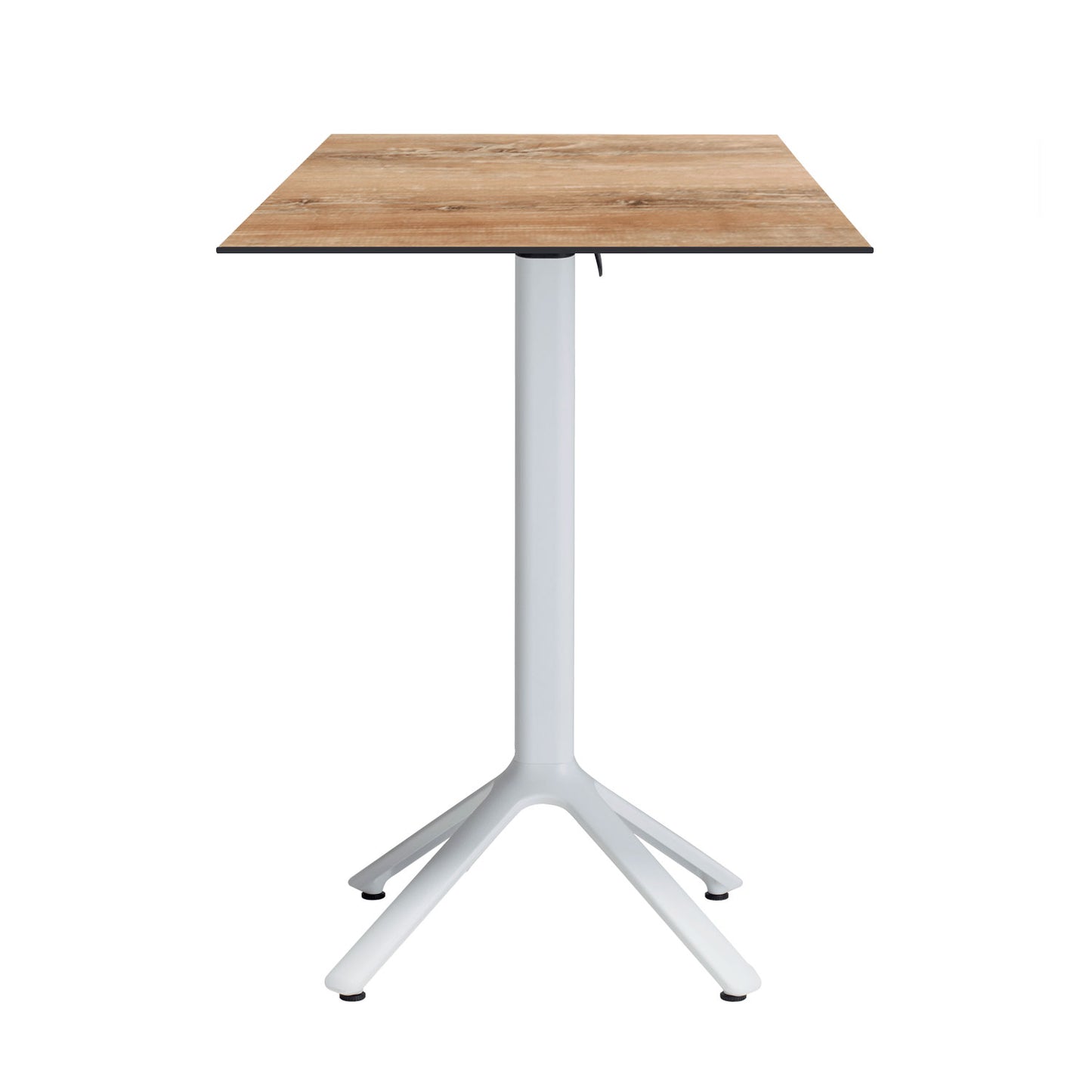 table mange debout terrasse pliable nemo blanc 60x60cm chene slovene RestooTab