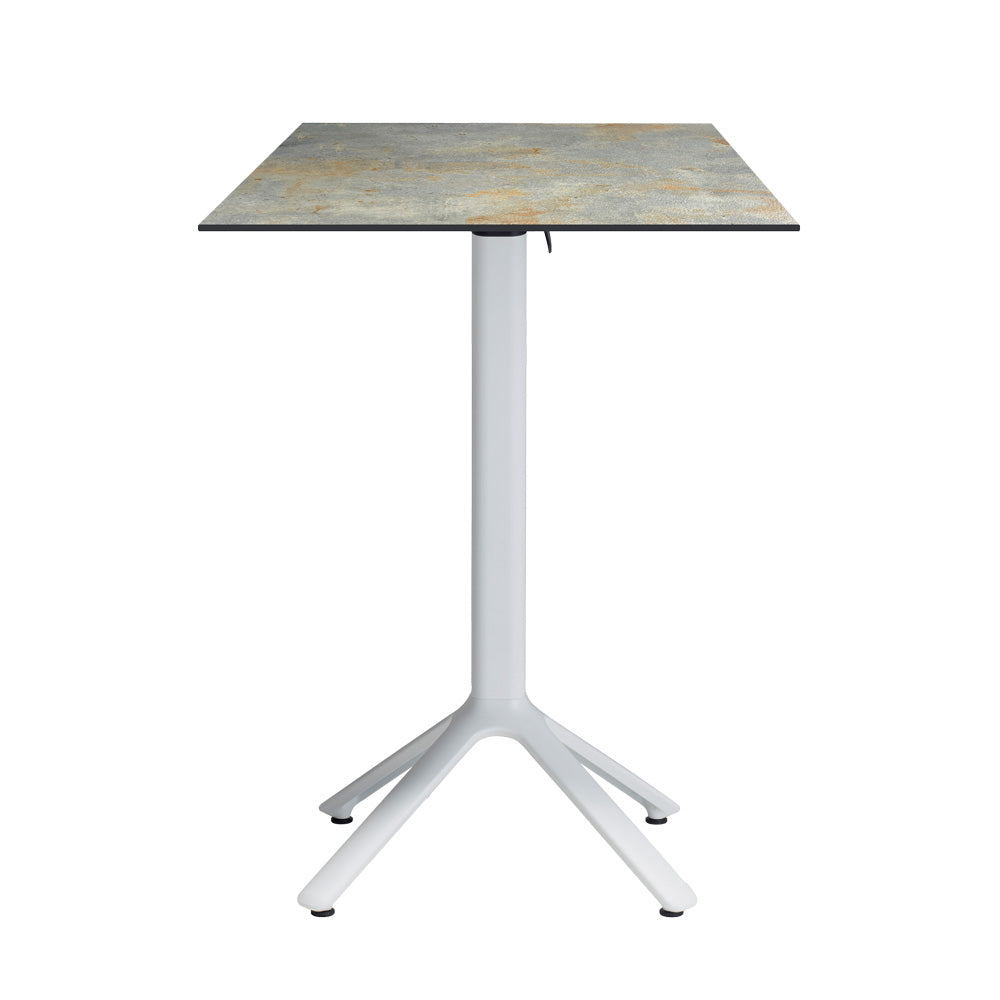 table mange debout terrasse pliable nemo blanc 60x60cm gris rouille RestooTab
