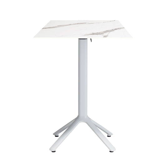 table mange debout terrasse pliable nemo blanc 60x60cm marbre blanc ame blanche RestooTab