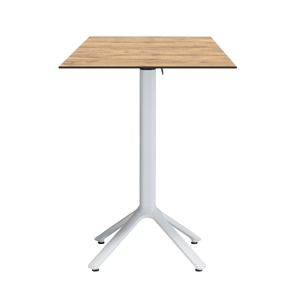 table mange debout terrasse pliable nemo blanc 60x60cm tanin clair RestooTab