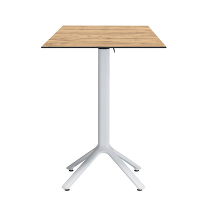 table mange debout terrasse pliable nemo blanc 60x60cm tanin clair RestooTab