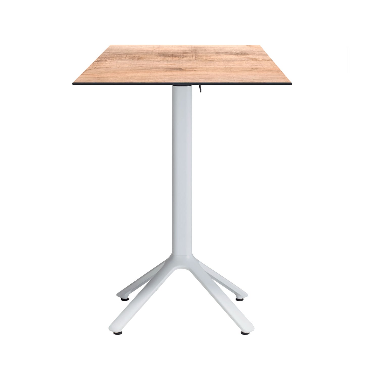 table mange debout terrasse pliable nemo blanc 60x60cm tanin naturel RestooTab