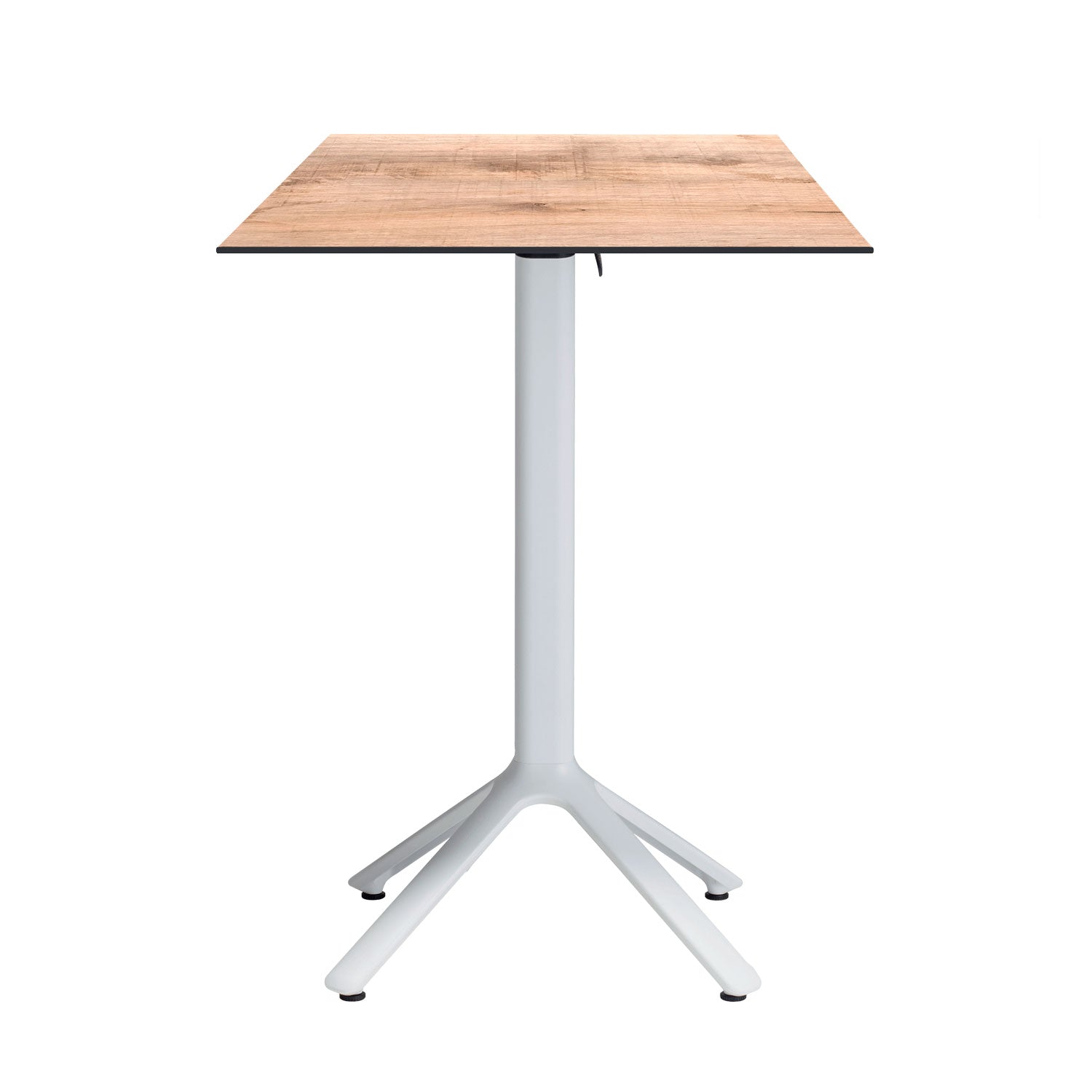 table mange debout terrasse pliable nemo blanc 60x60cm tanin naturel RestooTab