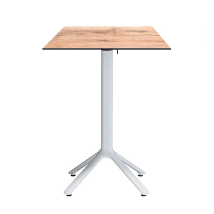 table mange debout terrasse pliable nemo blanc 60x60cm tanin naturel RestooTab