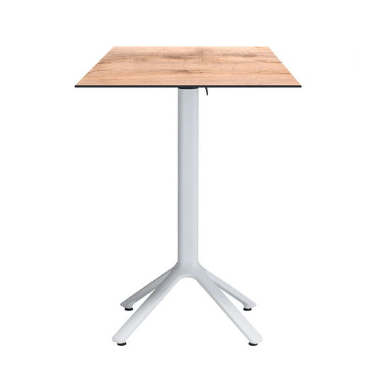 table mange debout terrasse pliable nemo blanc 60x60cm tanin naturel RestooTab