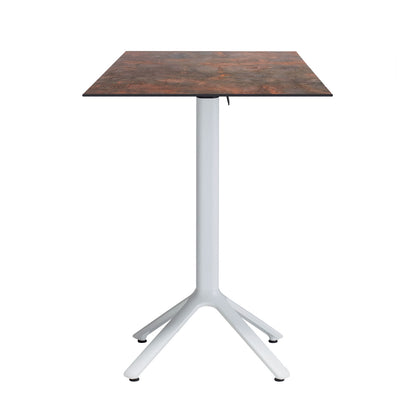 table mange debout terrasse pliable nemo blanc 60x60cm underground rouille RestooTab