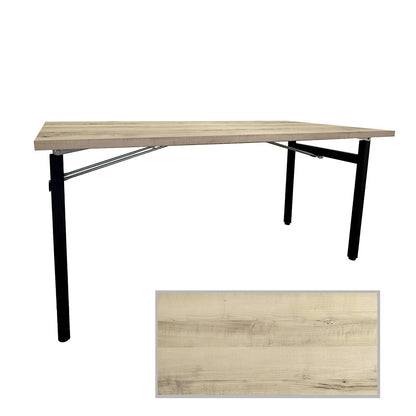 Table rectangulaire pliante d'intérieur pour restaurant et hôtel, structure en acier et plateau en bois aggloméré. décor chêne kanaka