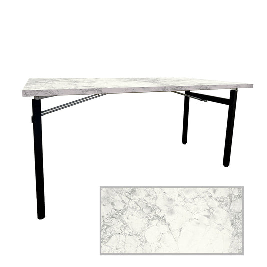 Table rectangulaire pliante d'intérieur pour restaurant et hôtel, structure en acier et plateau en bois aggloméré. décor marbre Luna