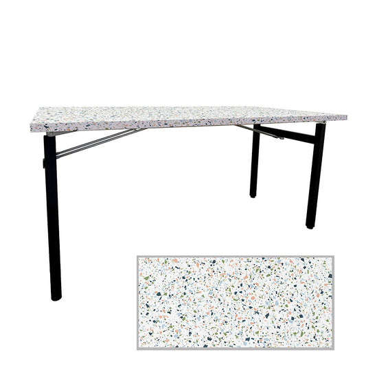 Table rectangulaire pliante d'intérieur pour restaurant et hôtel, structure en acier et plateau en bois aggloméré. décor terrazzo spéctra