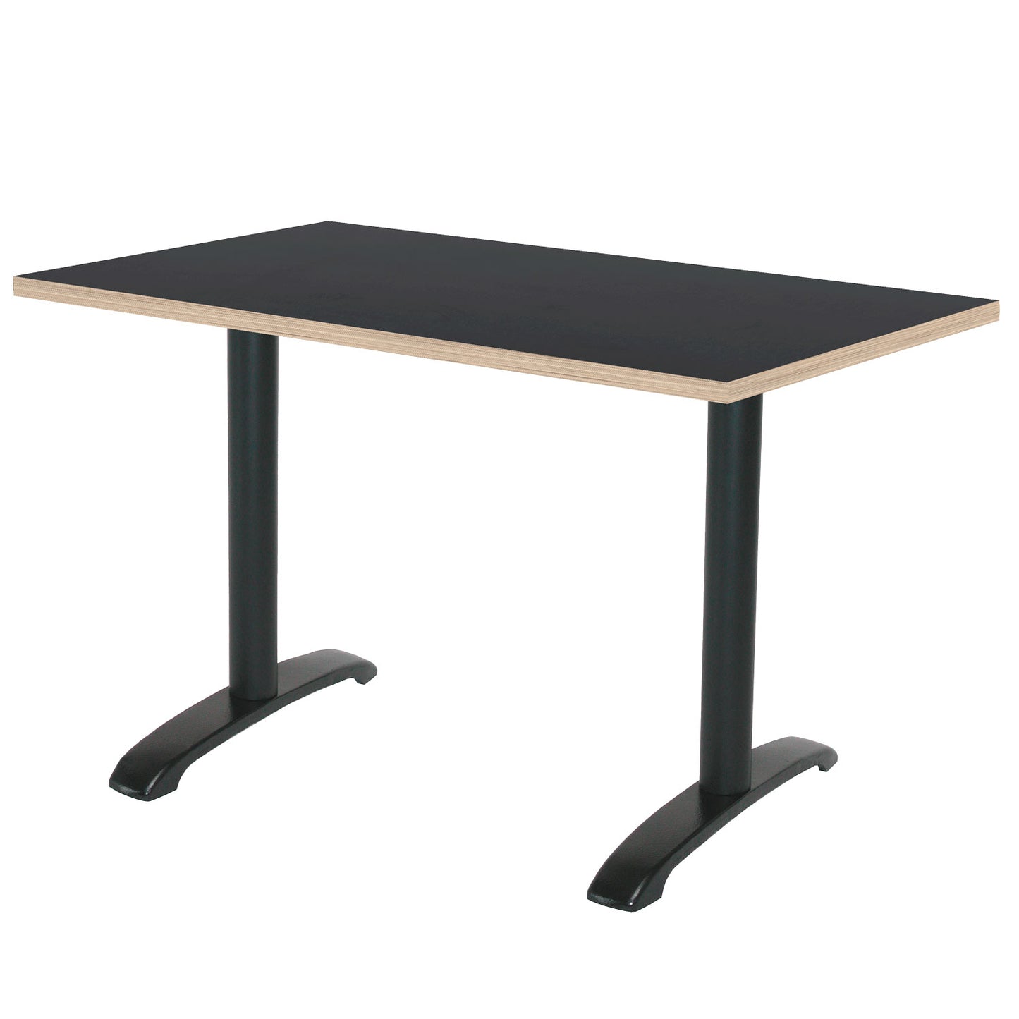 Table de restaurant bazila rectangle 160x80cm noir bois