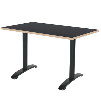 Table de restaurant bazila rectangle 160x80cm noir bois