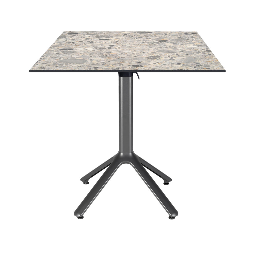 table terrasse pliable nemo noir 70x70cm terrazzo cepp RestooTab
