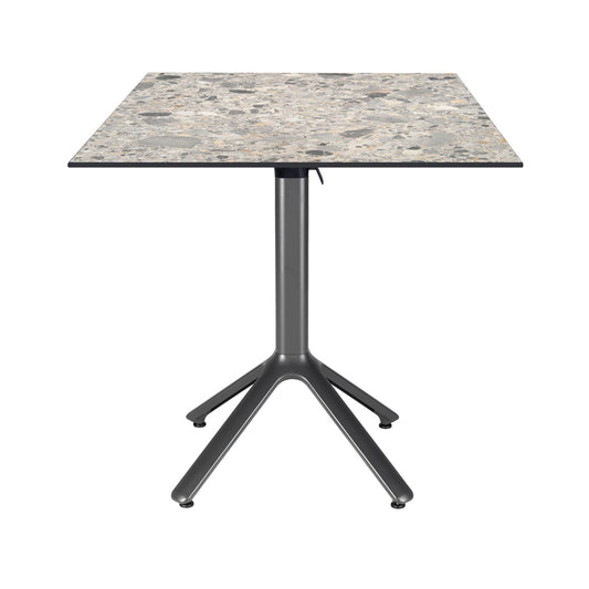 table terrasse pliable nemo noir 70x70cm terrazzo cepp RestooTab