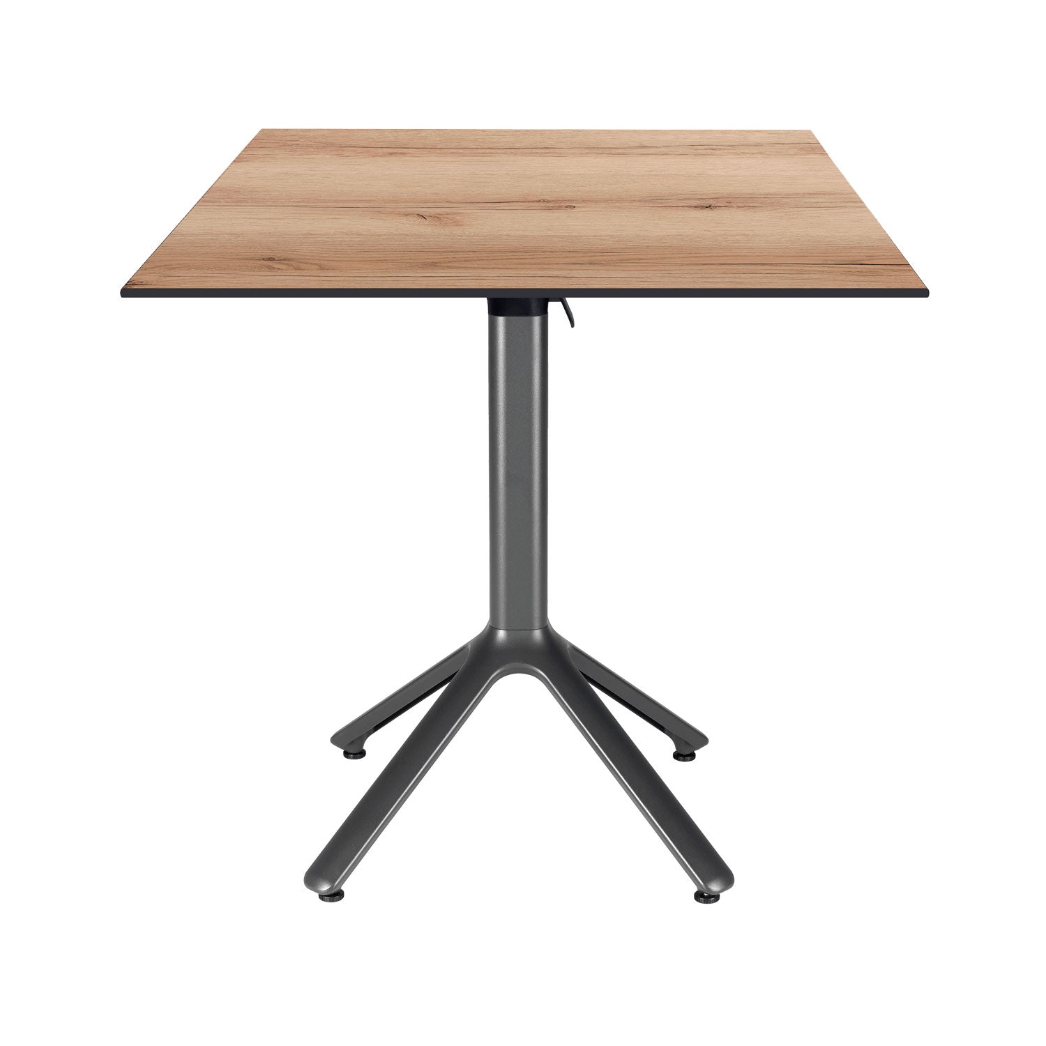 table terrasse pliable nemo noir 70x70cm chene delano RestooTab