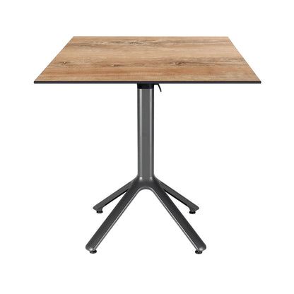 table terrasse pliable nemo noir 70x70cm chene slovene RestooTab