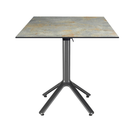 table terrasse pliable nemo noir 70x70cm gris rouille RestooTab