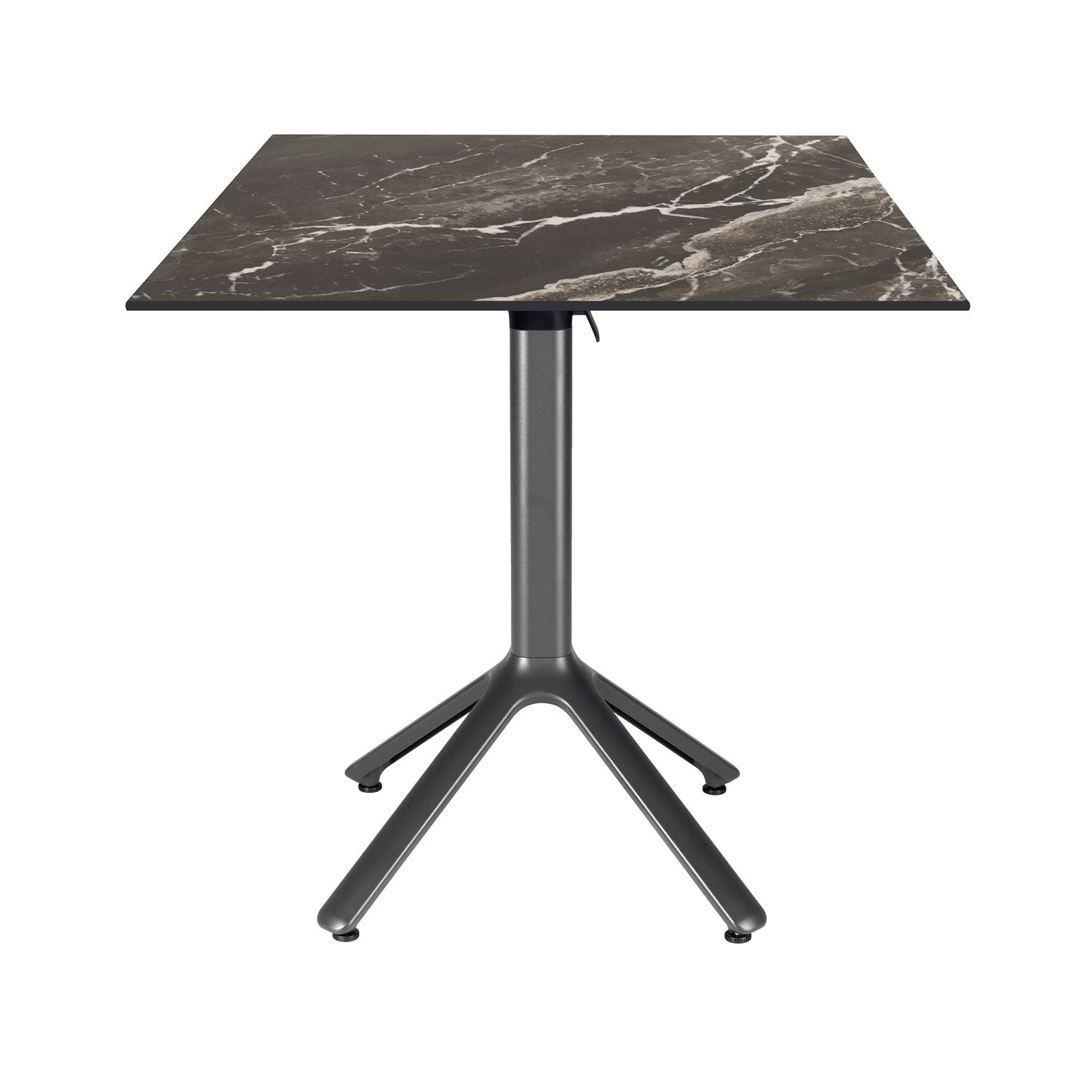table terrasse pliable nemo noir 70x70cm marbre royal RestooTab