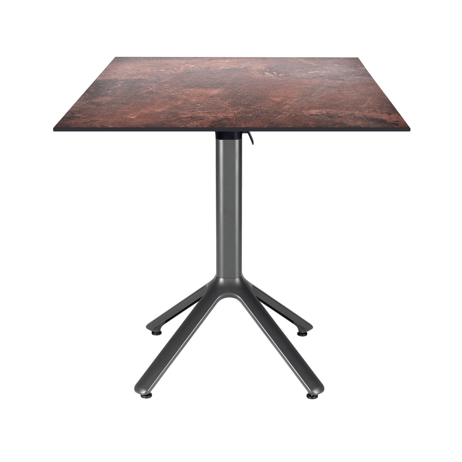 table terrasse pliable nemo noir 70x70cm rouille roc RestooTab