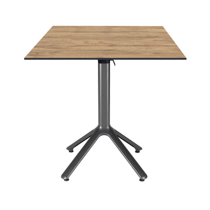 table terrasse pliable nemo noir 70x70cm tanin clair RestooTab
