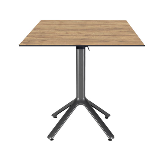 table terrasse pliable nemo noir 70x70cm tanin clair RestooTab