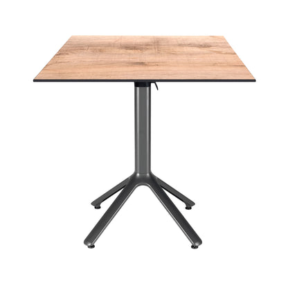 table terrasse pliable nemo noir 70x70cm tanin naturel RestooTab