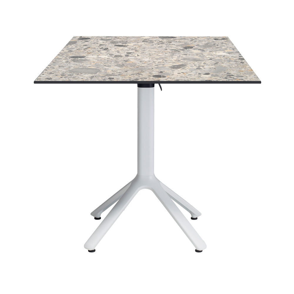 table terrasse pliable nemo blanc 70x70cm terrazzo cepp RestooTab
